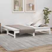 shumee vidaXL Raztegljiva postelja, bela, 2x (75x190) cm, masivni borov les