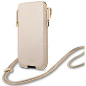 Guess Saffiano torba za telefon , zlata
