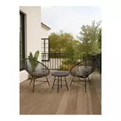 Baštenski set Bistro set od celika i ratana 3 dela