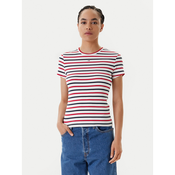 Tommy Jeans Majica ESSENTIAL  crvena / crna / bijela