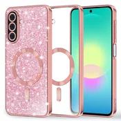 TPU gel ovitek Techsuit Luxury Glitter MagSafe za Samsung Galaxy A27 5G - rose gold