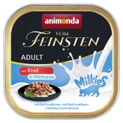 Varčno pakiranje animonda Vom Feinsten Adult Milkies v omaki 36 x 100 g - Govedina v mlečni omaki