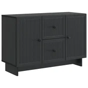 Vidaxl Strani šal s predalom Črna 89 x 34,5 x 60 cm Inženirski les