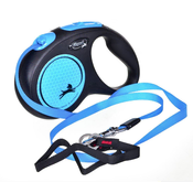 Vodítko Flexi Neon páska M modré 5m