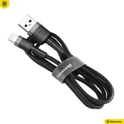 Baseus Cafule USB tip-A - iPhone, kabel za punjenje 1,5 A, 2 m, crna/siva CALKLF-CG1
