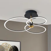 ORION Charlotte LED stropno svjetlo, 3 prstena, crno/zlatno - Dnevni boravak/blagovaonica - Moderan - crno zlato - Metal