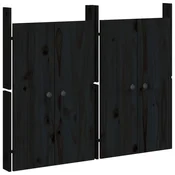 Vidaxl Zunanja kuhinjska vrata MEPPEL 2 kosa črna 50x9x82 cm trdna borovina