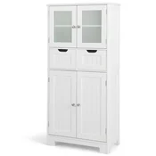 COSTWAY Lesena komoda kuhinjska kredenca, (5000151906)