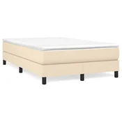 Vidaxl Posteljni okvir z vzmetmi krem 120x200 cm blago