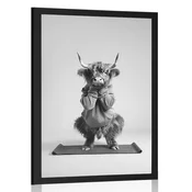 Plakat krava vadi jogo na podlogi - 40x60 no frame
