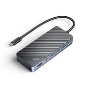 Orico Hub OM28PR-G2 z dokovalno postajo in žepom za disk M.2 USB-C – USB-A USB-C HDMI Ethernet – črn