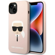 Karl Lagerfeld KLHMP14SSLKHLP iPhone 14 6,1 hardcase light pink Silicone Karl`s Head Magsafe (KLHMP14SSLKHLP)