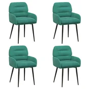 vidaXL vidaXL Jedilni stoli 4 pcs Žamet Turkizna 59 x 59,5 x 90 cm, (5000296791)