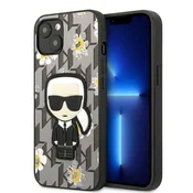 Karl Lagerfeld ovitek Flower Ikonik Karl za iPhone 13 mini - siv