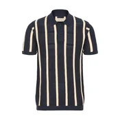 BLEND Majica  BHDarin Striped  temno modra/mokka
