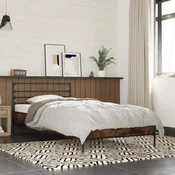 shumee vidaXL Posteljni okvir dimljen hrast 90x200 cm material na osnovi lesa