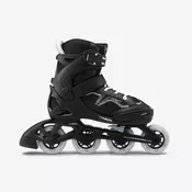 OXELO Črno-kaki zeleni rolerji FIT3 za otroke 26/29