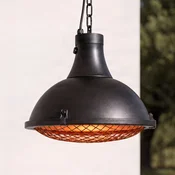 Lucande terasni grelnik Ormio, črn, O 43 cm, IP44 - Sodobni - črno - Aluminij
