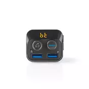 Nedis CATR120BK - FM Odašiljac za auto Bluetooth/MP3/2xUSB