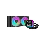 DeepCool CPU Cooler - LP240 (maks. 21dB; maks. 122,39 m3/h; 2x12cm, LED zaslon, crni)