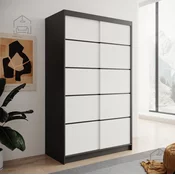 Garderobna omara z drsnimi vrati Lizi 120 cm - črna/bela