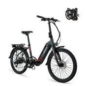 FLEBI Električno mestno kolo Swan 24 sivo | 70 km dosega - baterija 10,4 Ah, (22118445)