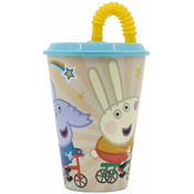 Stor Plastični lonček s pokrovom in slamico PEPPA PIG 430ml, 41230