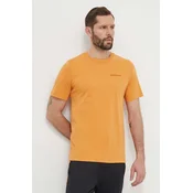 Bombažna kratka majica Peak Performance moški, oranžna barva