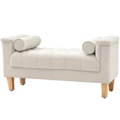 Homestar Klop z oblazinjenim sedežem in naslonjalom za roke 115x44x58 cm bež