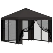 Vidaxl Vrtni gazebo s stranskimi stenami 3 x 3 m Antracit