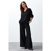 Trendyol Black V Neck Woven Two Piece Set