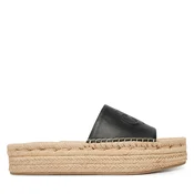 Espadrile Calvin Klein Flatf Espa Mule Lth Mg HW0HW03027 Črna