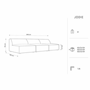 Zelena baršunasti sofa 240 cm Jodie – Micadoni Home