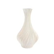 Mi Spiralna vaza mlečno bela 25 cm žlebljena dekorativna japonska loft