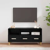 vidaXL TV omarica Črna Orehovina 102 x 35,5 x 50 cm Konstruiran les