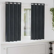 Zatemnitvene zavese 2 kos Temno siva 140 x 175 cm Žamet