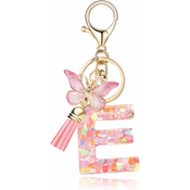 Generic Stylish Letter Initial Keychain Tassel Butterfly Pendant Keychain Suitable for Wallet Handbags Women Girls, (21066456)