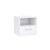 Nočna omarica Miami 1 predal 40x40 cm belo-bela