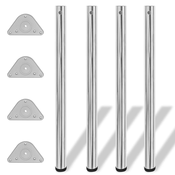 vidaXL 4 Noge za Mizo Nastavljiva Višina Krom 870 mm