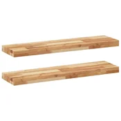 Vidaxl Viseče police 2 kosa 80x20x4cm oljni premaz trden akacijev les