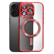 AVIZAR Ohišje MagSafe za iPhone 16 Pro Max z ultra elegantnim kromiranim robom, Rdeča, (5000189527)