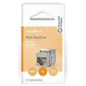 Nedis CCGB89740ME keystone, CAT7, RJ45 female, SFTP, Metal