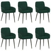 vidaXL vidaXL Jedilni stoli 6 pcs Žamet Temno zelena 57 x 50 x 85 cm, (5000296602)