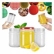 shumee 8x steklenih kozarcev 450 ml SIMPLE za marmelado, med, kumare, džem