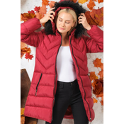 Z6759 DEWBERRY LADIES COAT-PLAIN BURGUNDY