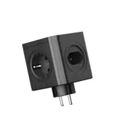 shumee Električni razdelilnik 4x 230V vtičnica 3x USB-A črne barve