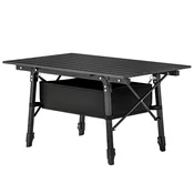 Homestar Zložljiva kamp mizica za piknik s košaro za shranjevanje 90x55x45-66 cm črna