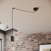 EMIBIG LIGHTING Visoka svetilka Speed, črna, enogorka - Dnevna soba/jedilnica - Sodobni - Kovina