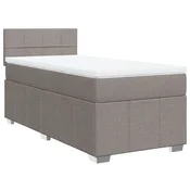 Vidaxl Box spring postelja z vzmetnico taupe 90x200 cm blago