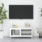 TV ormaric bijeli 90 x 30 x 44 cm od celika i stakla